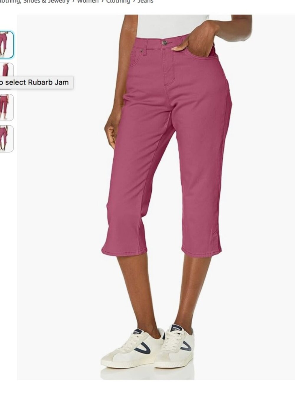 Gloria Vanderbilt Women's Amanda Capri Jeans Mauve Pink W28-29 NWT!